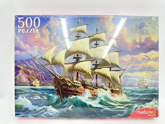 ПАЗЛЫ 500 элементов. ПАРУСНИК НА РАССВЕТЕ (арт. Ф500-0192)